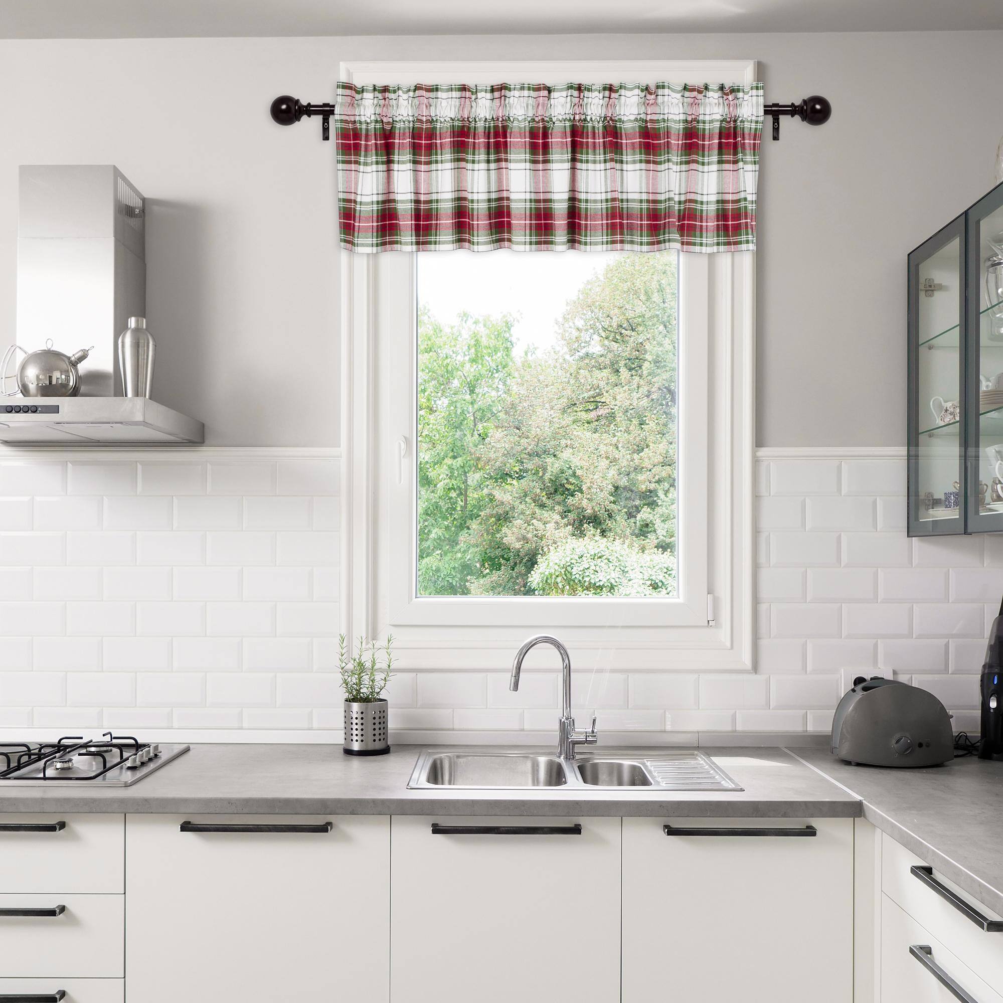 DII® 72" x 14" Christmas Plaid Window Valance